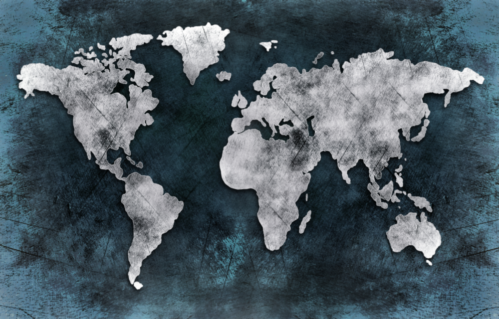 World Map Glass Wall Art