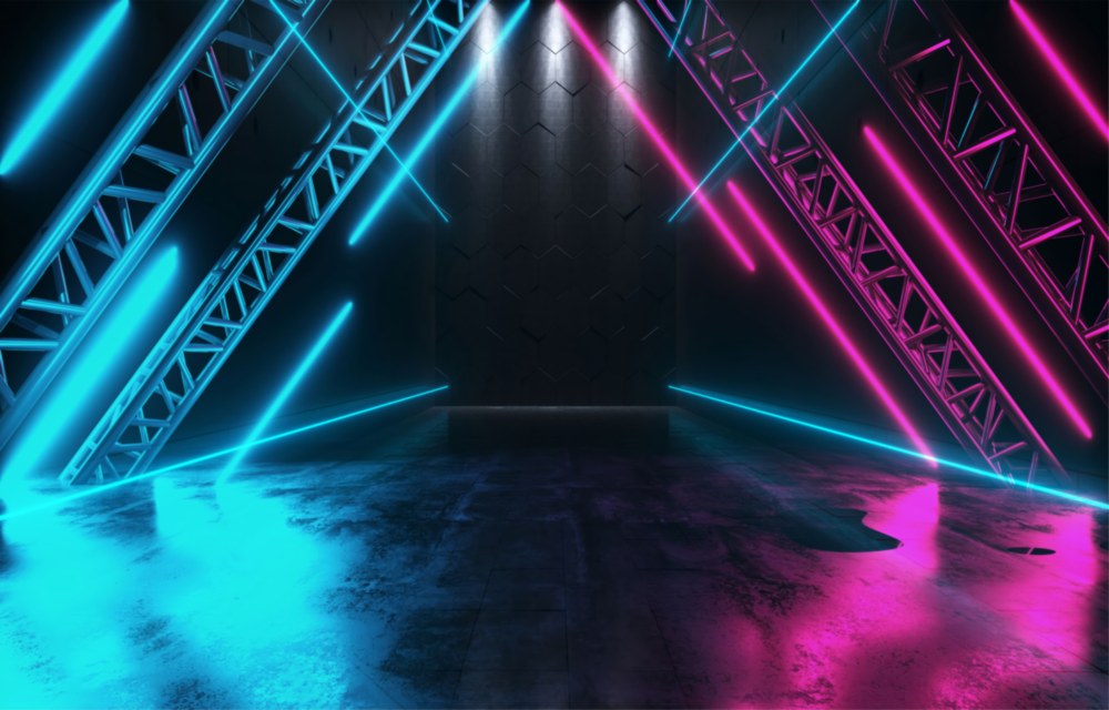 Neon Lights Glass Wall Art