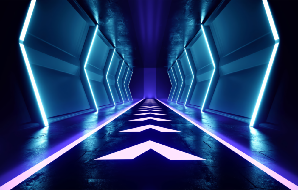 Neon Lights Glass Wall Art