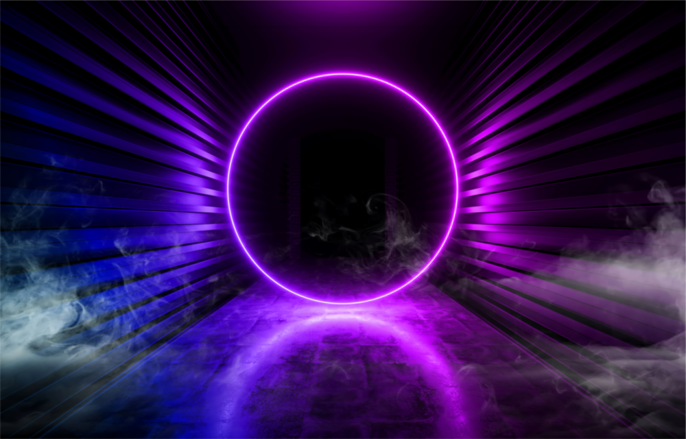 Neon Lights Glass Wall Art