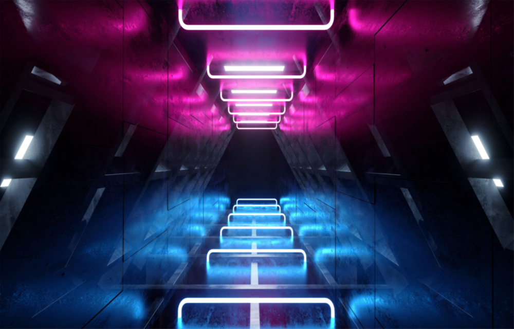 Neon Lights Glass Wall Art