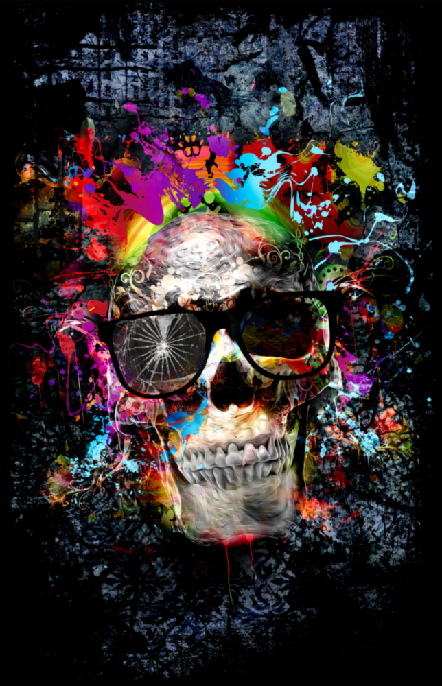 Skull Glass Wall Art