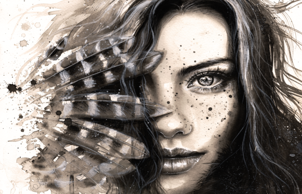 Woman Portrait Glass Wall Art