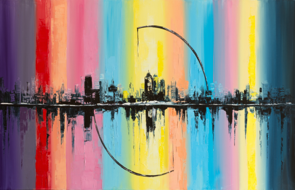 City Silhouette Glass Wall Art