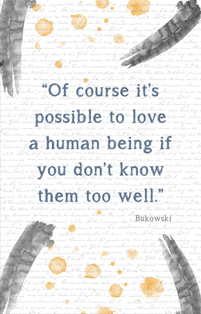 Bukowski Quotes Glass Wall Art
