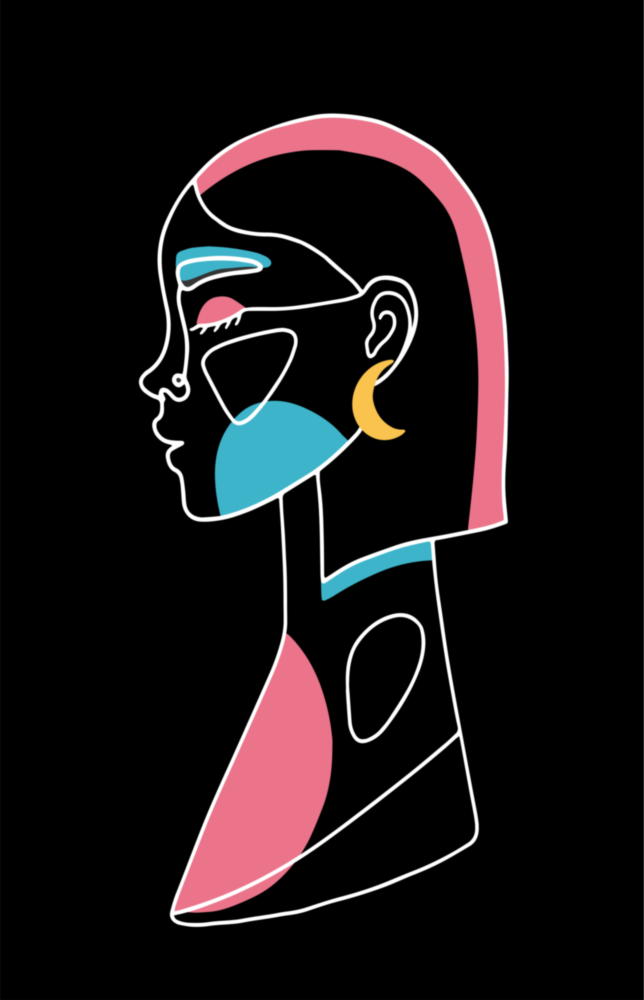 Abstract Colorful Portrait Glass Wall Art