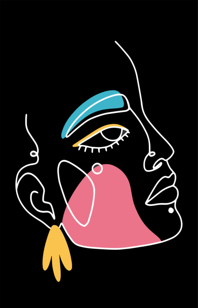 Abstract Colorful Portrait Glass Wall Art