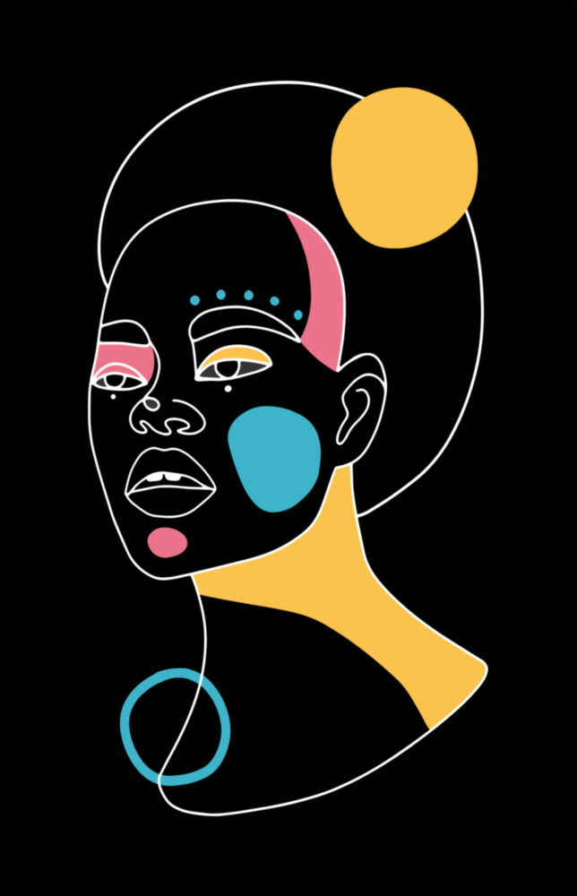 Abstract Colorful Portrait Glass Wall Art