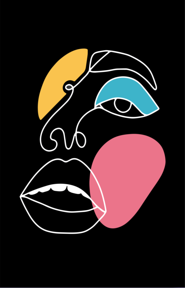 Abstract Colorful Face Glass Wall Art