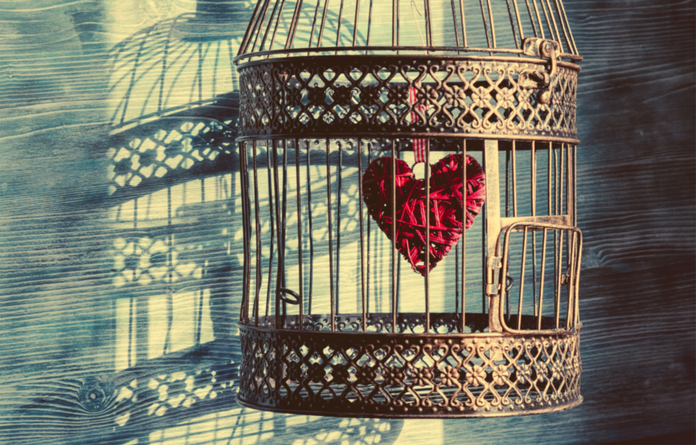 Caged Heart Glass Wall Art