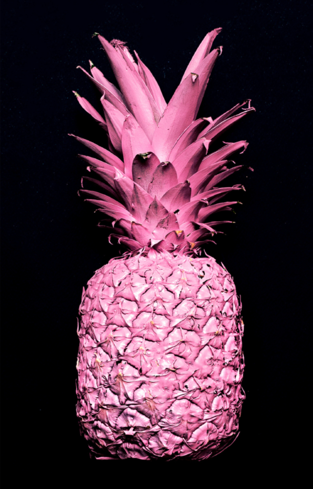 Pink Pineapple Glass Wall Art