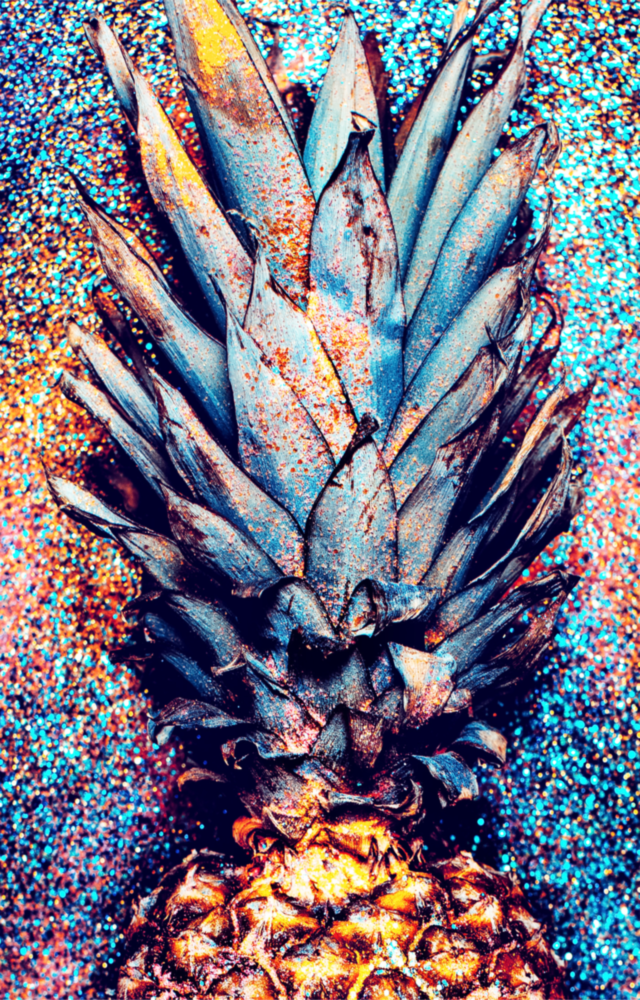 Colored Pineapple Glass Wall Art