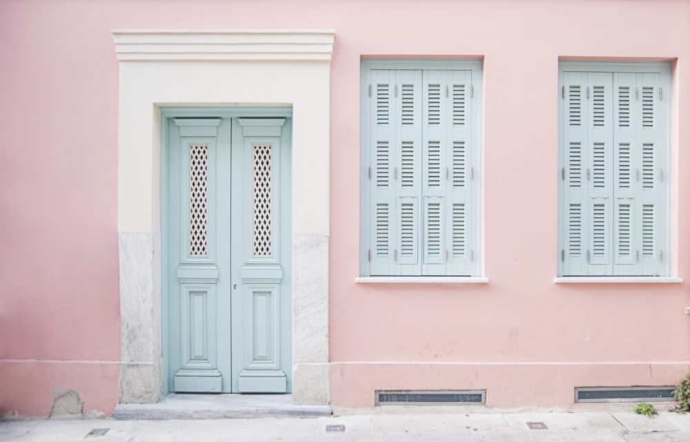 Pink House Glass Wall Art