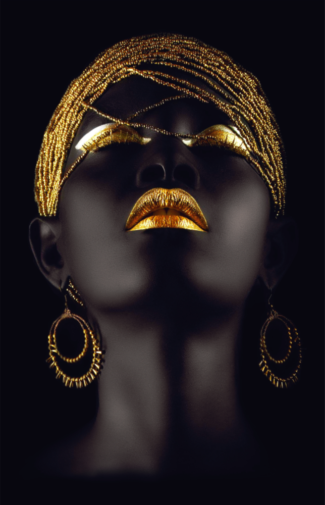 Gold Woman Glass Wall Art