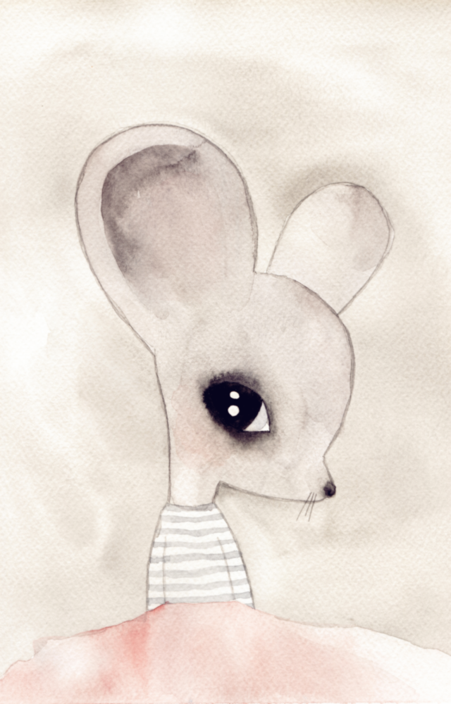 Cute Mouse Glass Wall Art