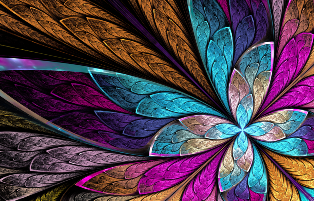 Colorful Flower Glass Wall Art