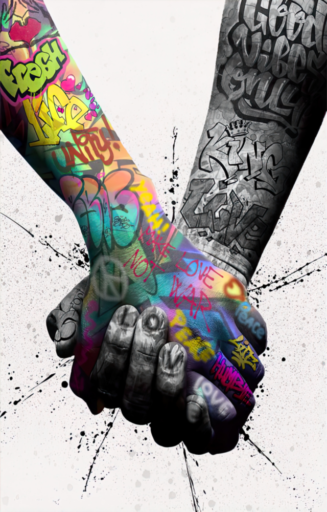 Hand in Hand Glass Wall Art