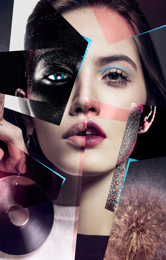 Abstract Woman Portrait Glass Wall Art