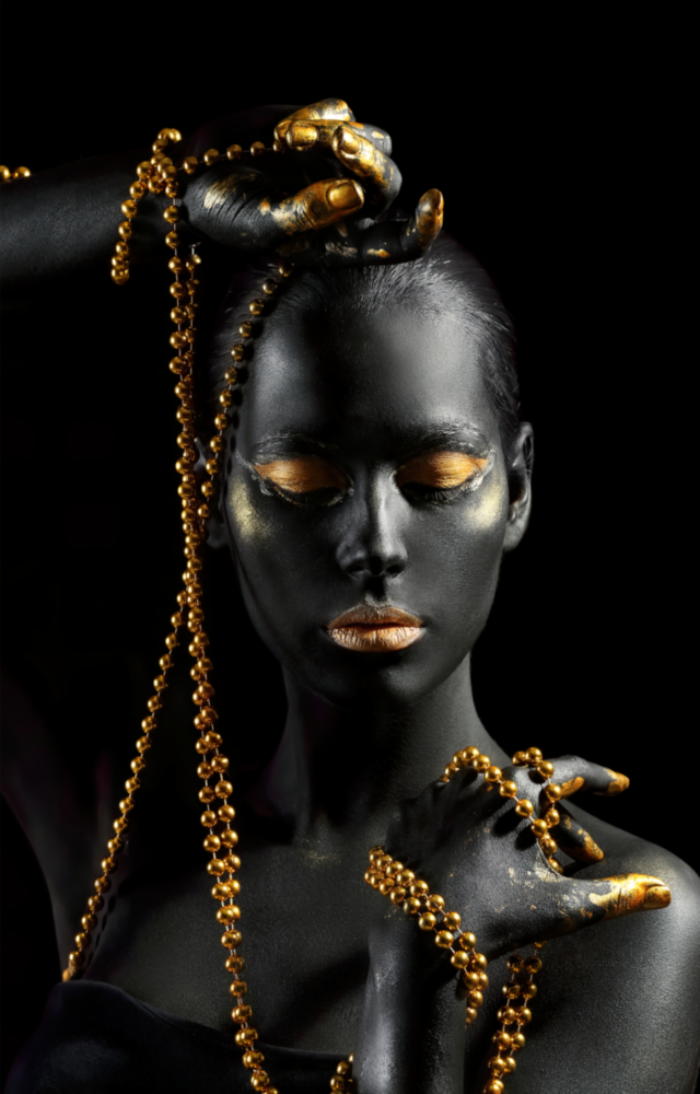 Gold Woman Glass Wall Art