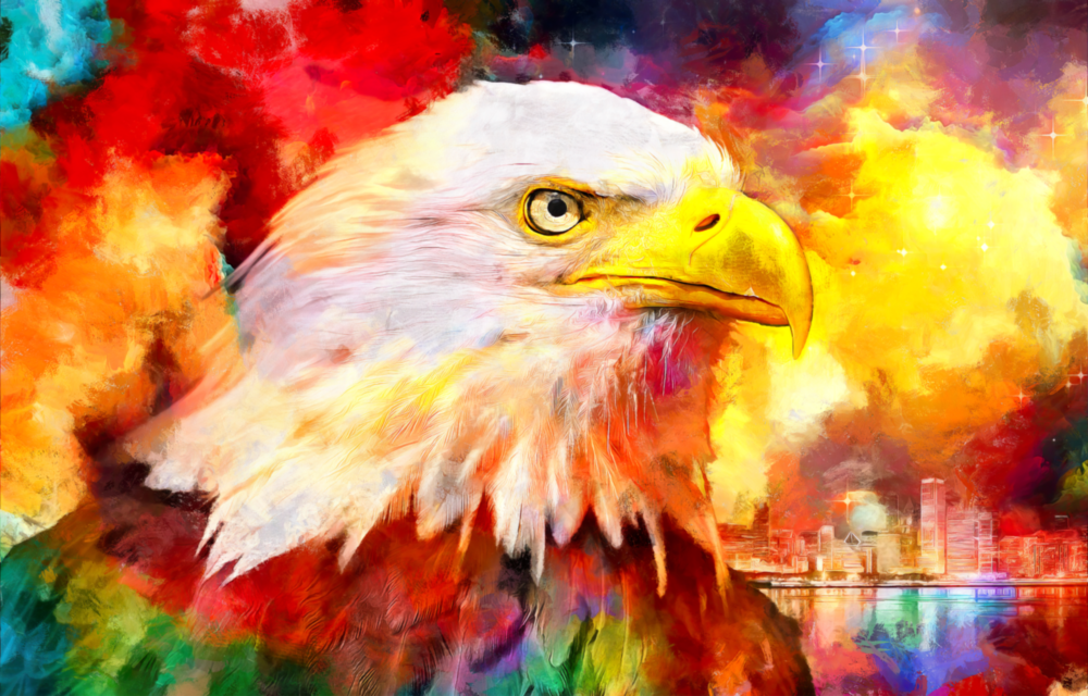Colorful Eagle Glass Wall Art
