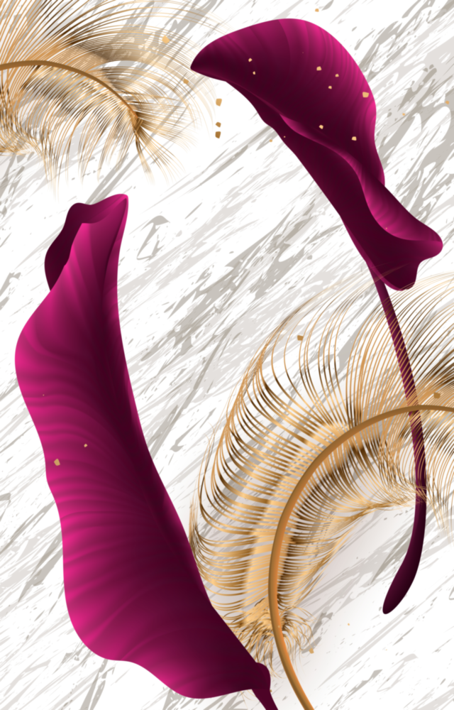 Burgundy Leaves Glass Wall Art