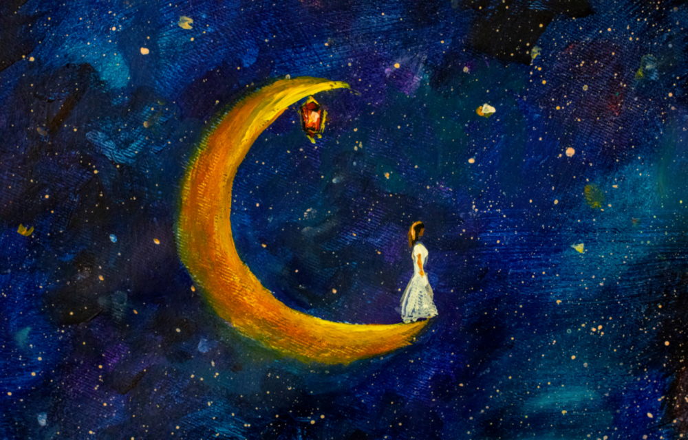 Moon House Glass Wall Art