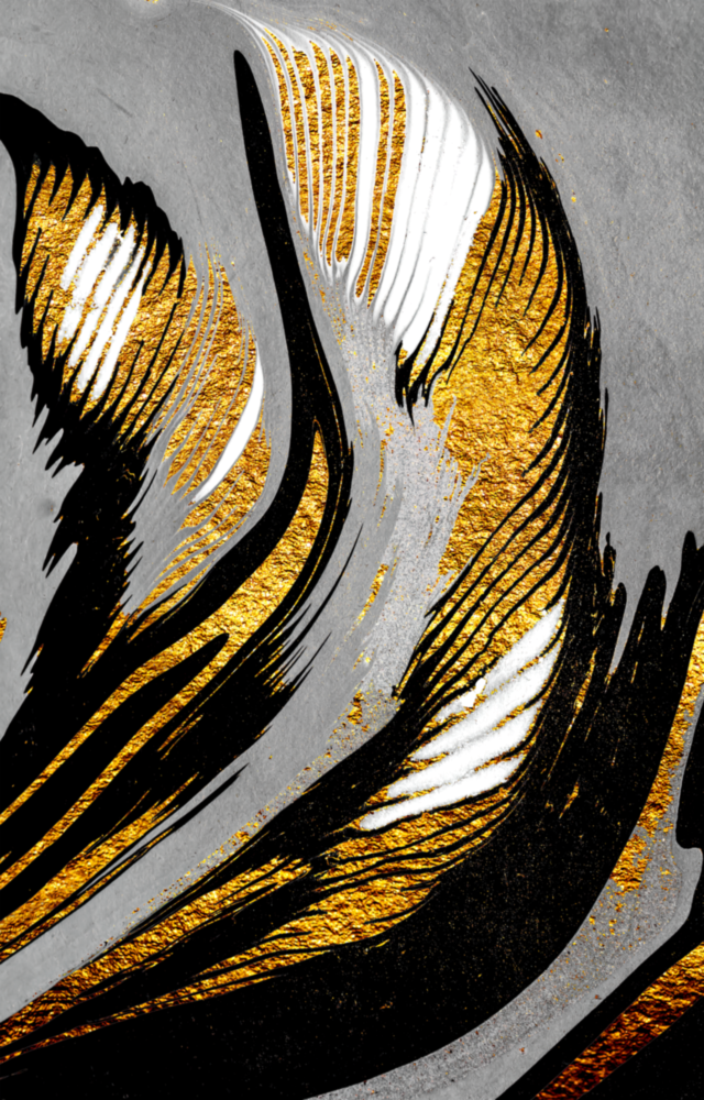 Golden Wings Glass Wall Art