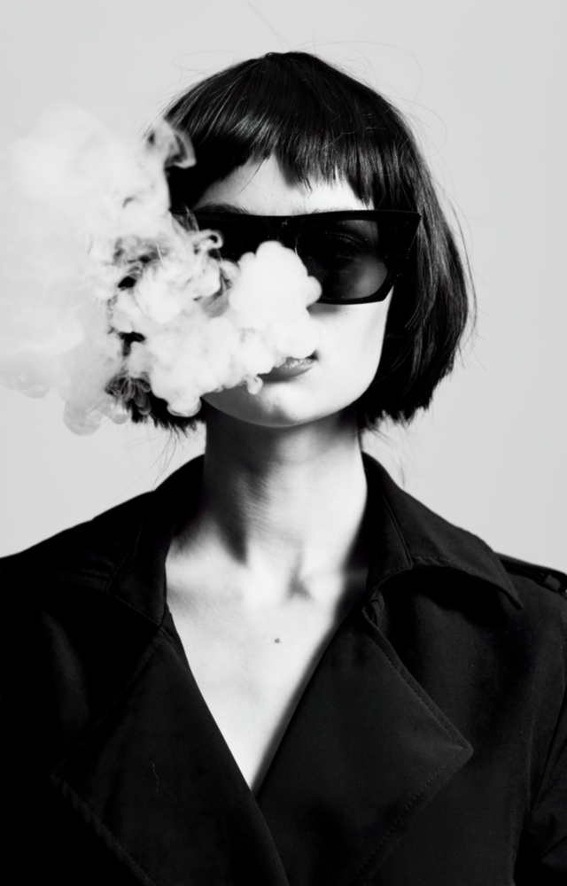 Black and White Woman Glass Wall Art