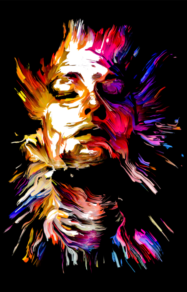 Abstract Portrait Glass Wall Art