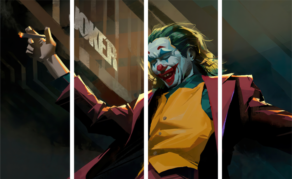 Joker 4 Pieces Mega Glass Wall Art (150x92 cm)