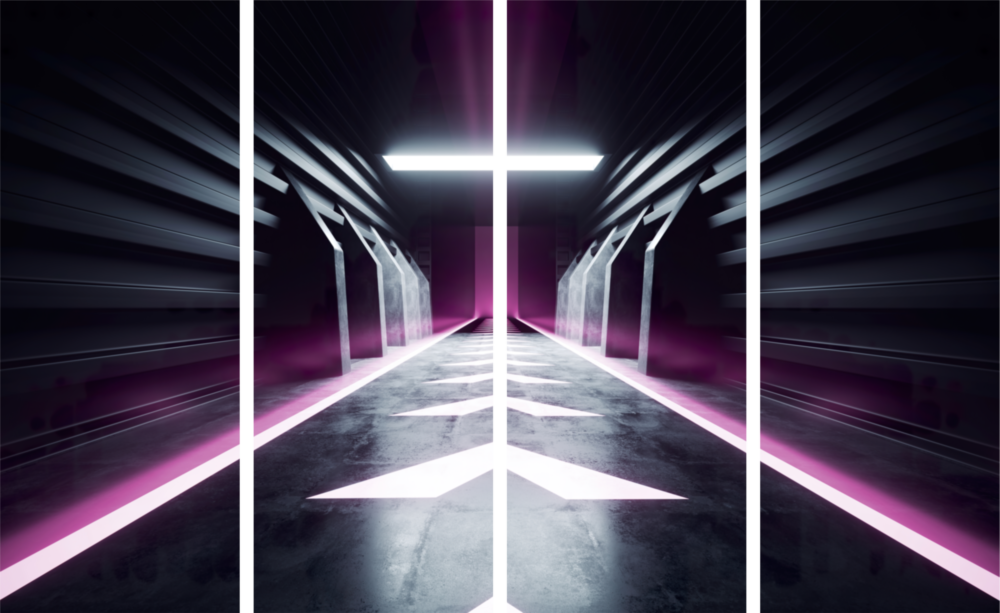 Hallway 4 Pieces Mega Glass Wall Art (150x92 cm)