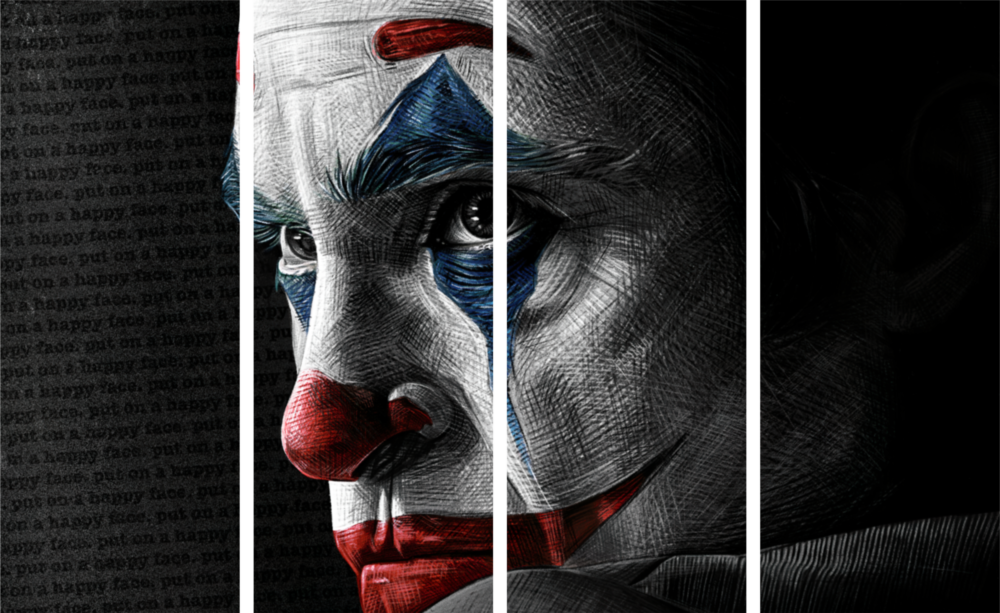 Joker 4 Pieces Mega Glass Wall Art (150x92 cm)