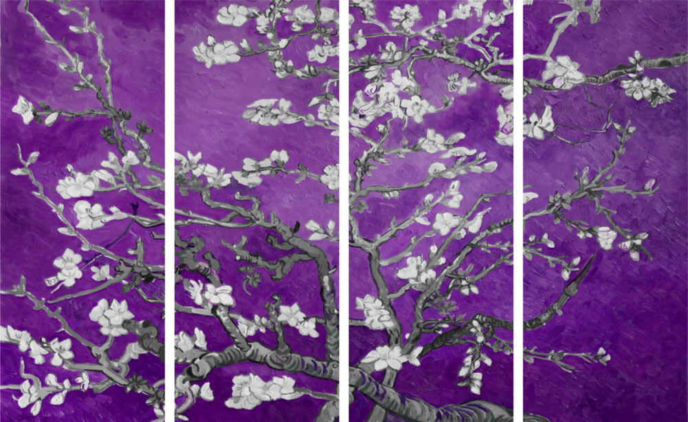 Sakura 4 Pieces Mega Glass Wall Art (150x92 cm)