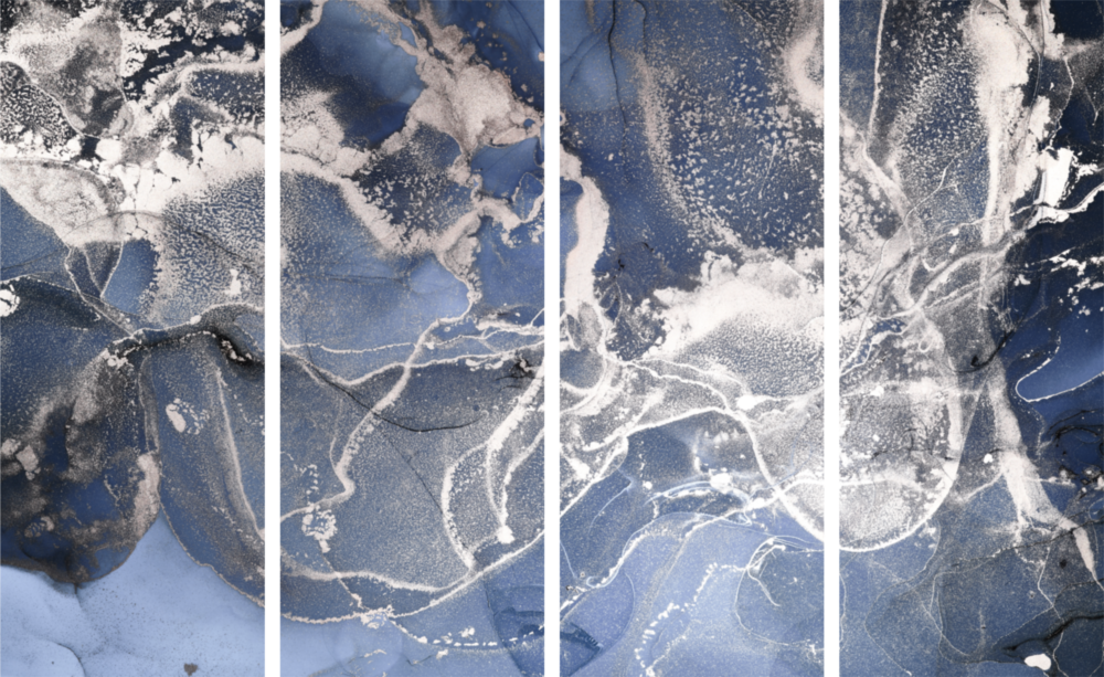 Marble 4 Pieces Mega Glass Wall Art (150x92 cm)