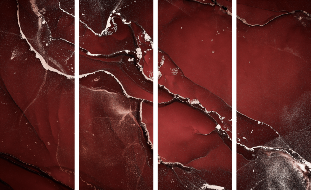 Red Crack 4 Pieces Mega Glass Wall Art (150x92 cm)