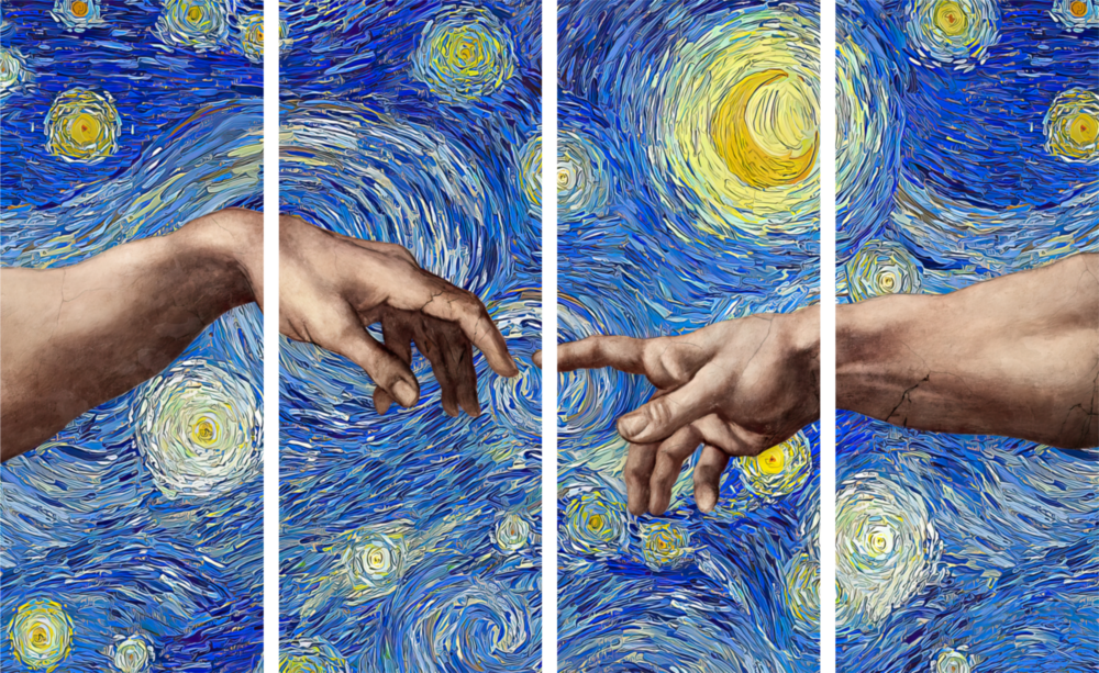 The Creation 4 Pieces Mega Glass Wall Art (150x92 cm)