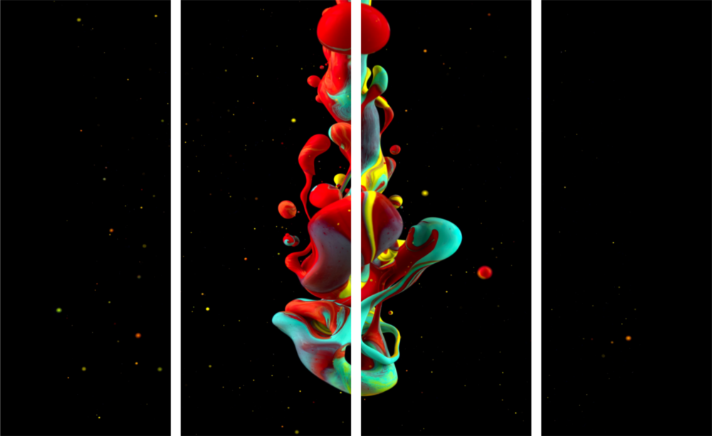 Color Mix 4 Pieces Mega Glass Wall Art (150x92 cm)