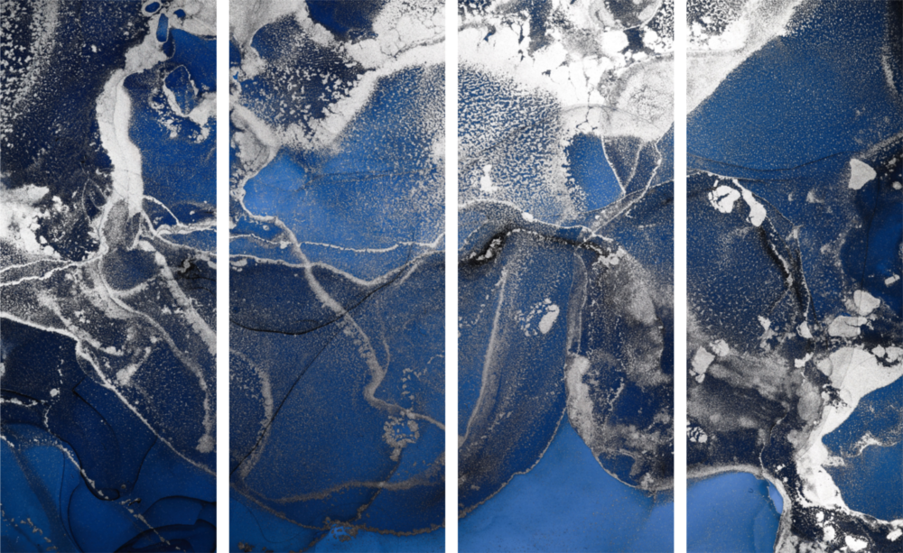 Marble 4 Pieces Mega Glass Wall Art (150x92 cm)
