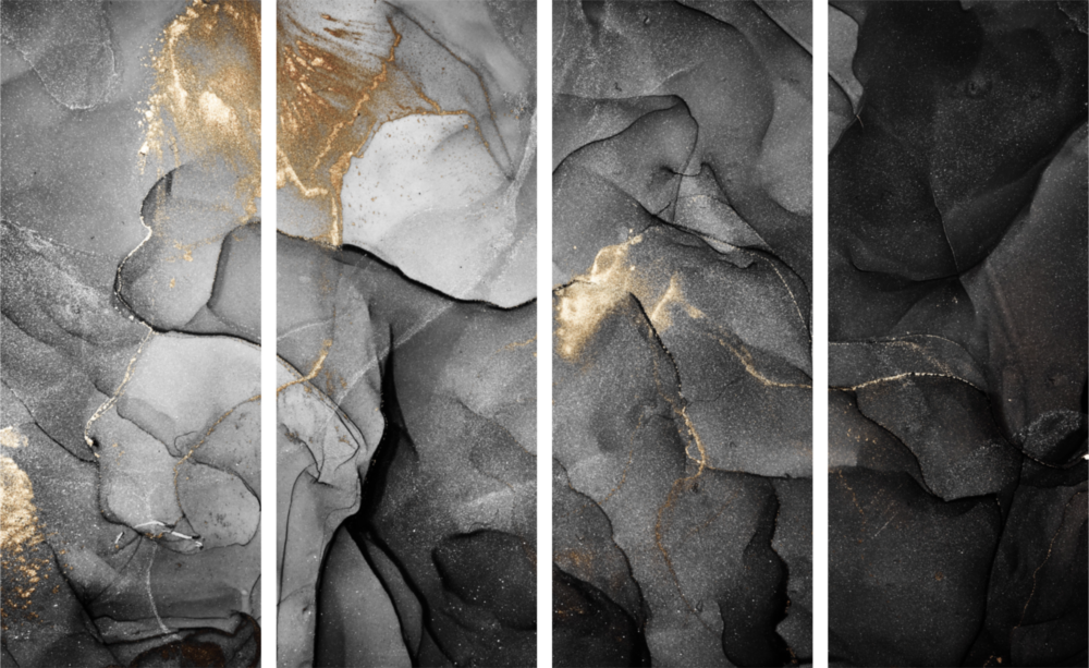 Marble 4 Pieces Mega Glass Wall Art (150x92 cm)