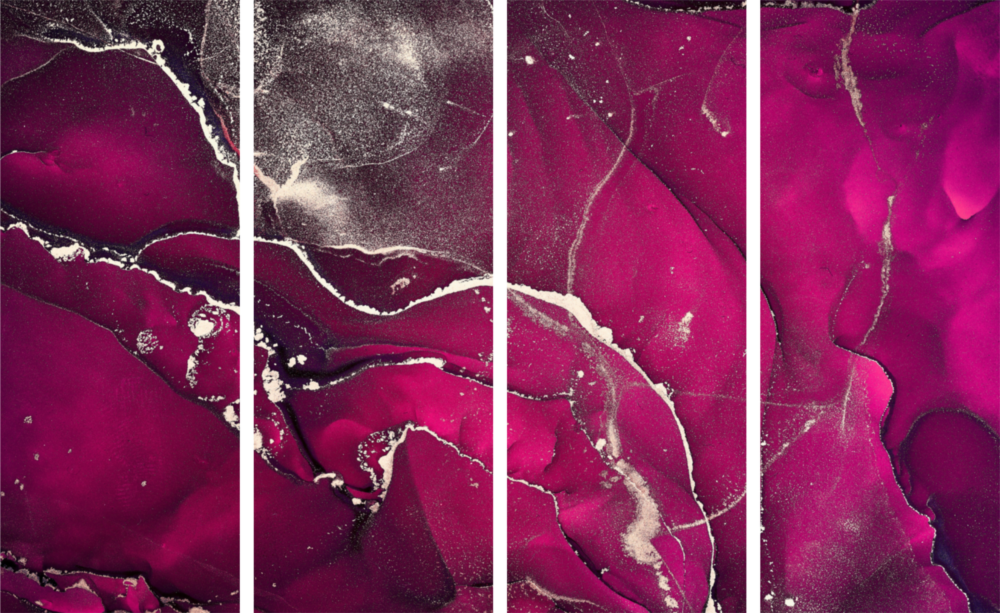 Marble 4 Pieces Mega Glass Wall Art (150x92 cm)