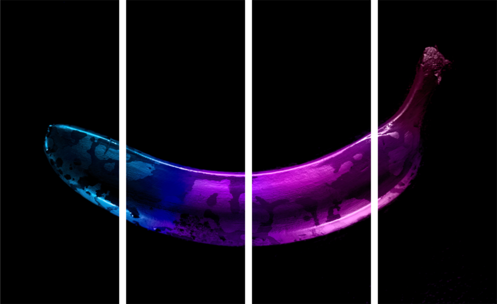 A Banana 4 Pieces Mega Glass Wall Art (150x92 cm)