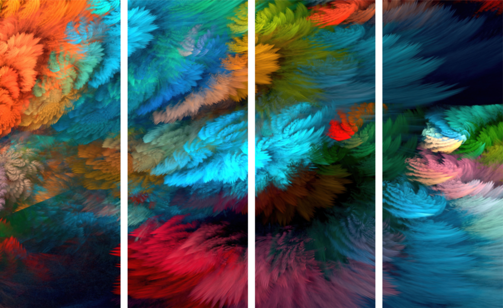 Colorful Touches 4 Pieces Mega Glass Wall Art (150x92 cm)