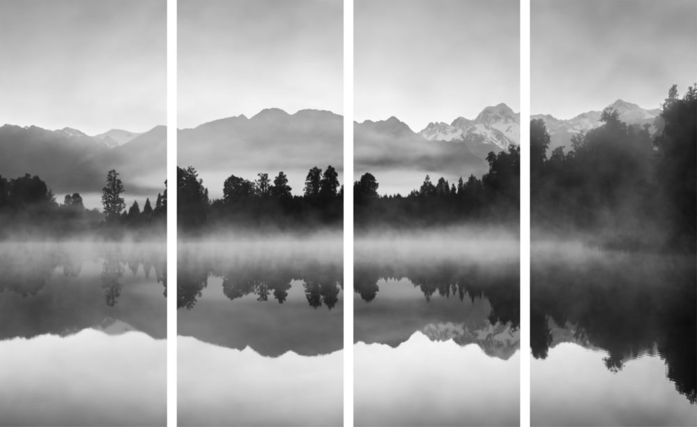 Foggy View 4 Pieces Mega Glass Wall Art (150x92 cm)