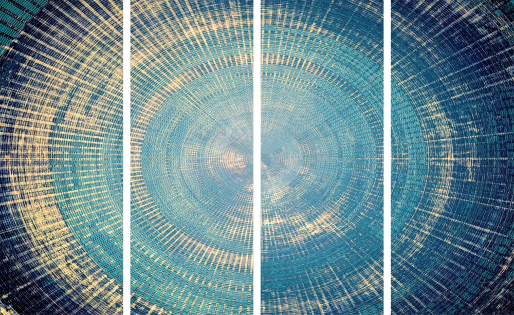 Turquoise 4 Pieces Mega Glass Wall Art (150x92 cm)