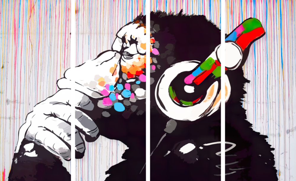 Feel the Music 4 Pieces Mega Glass Wall Art (150x92 cm)