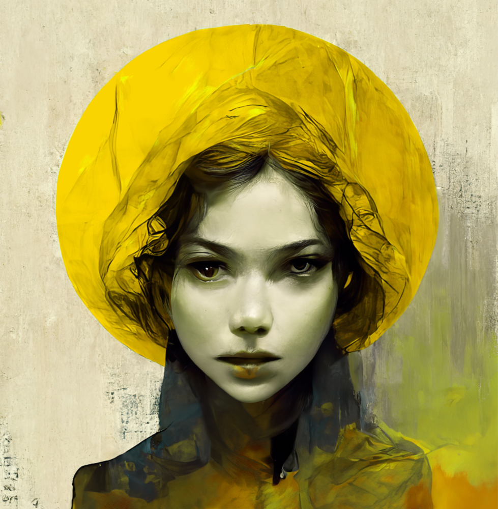 Yellow Hat Glass Wall Art  || Designer Collection