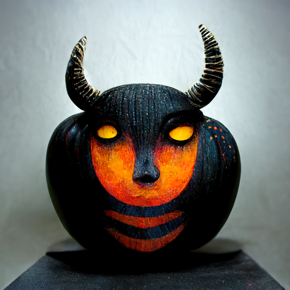 Evil Pumpkin Glass Wall Art  || Designers Collection