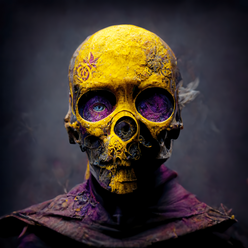 Yellow Mask Glass Wall Art  || Designer Collection