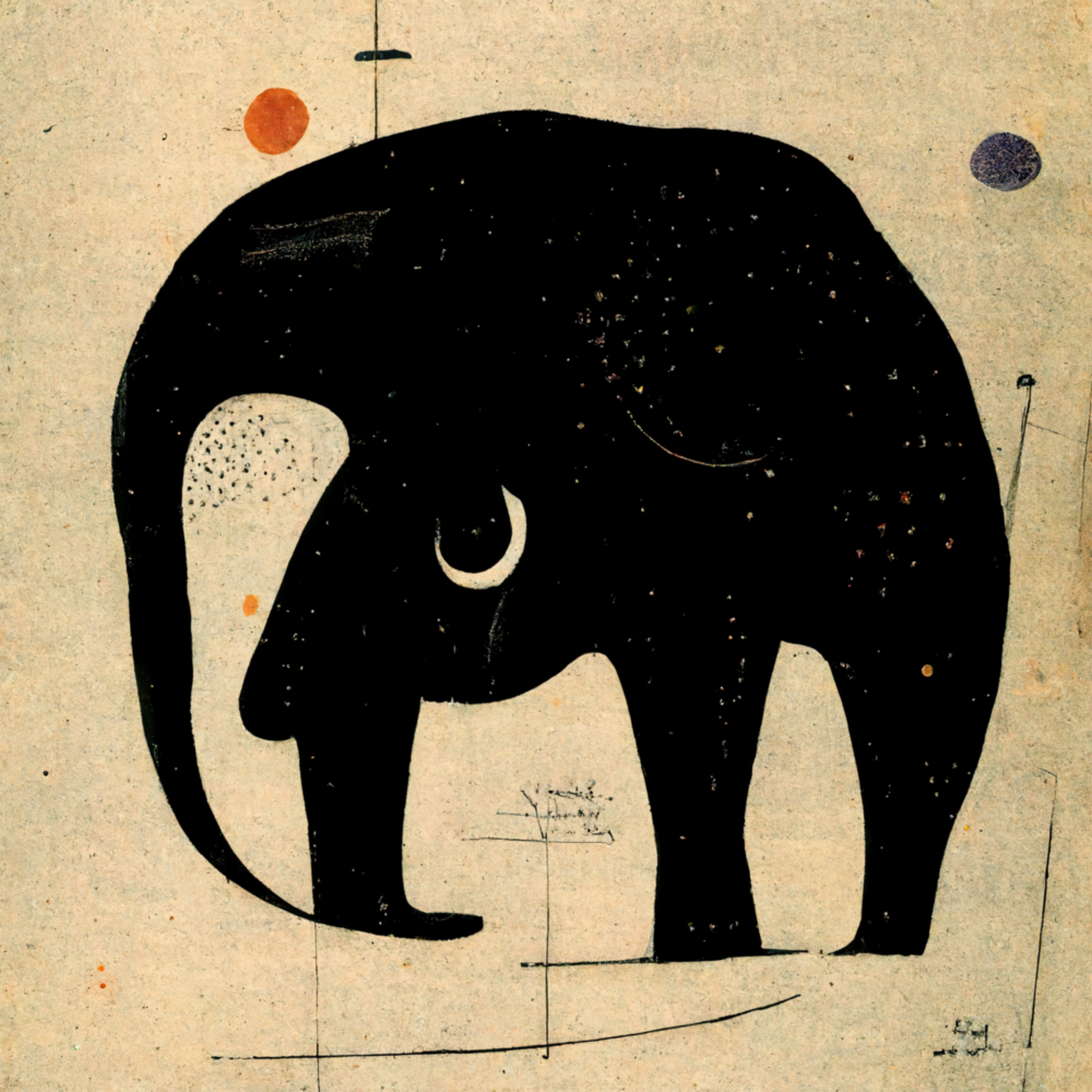 Wassily's Elephant Glass Wall Art  || Designer Collection