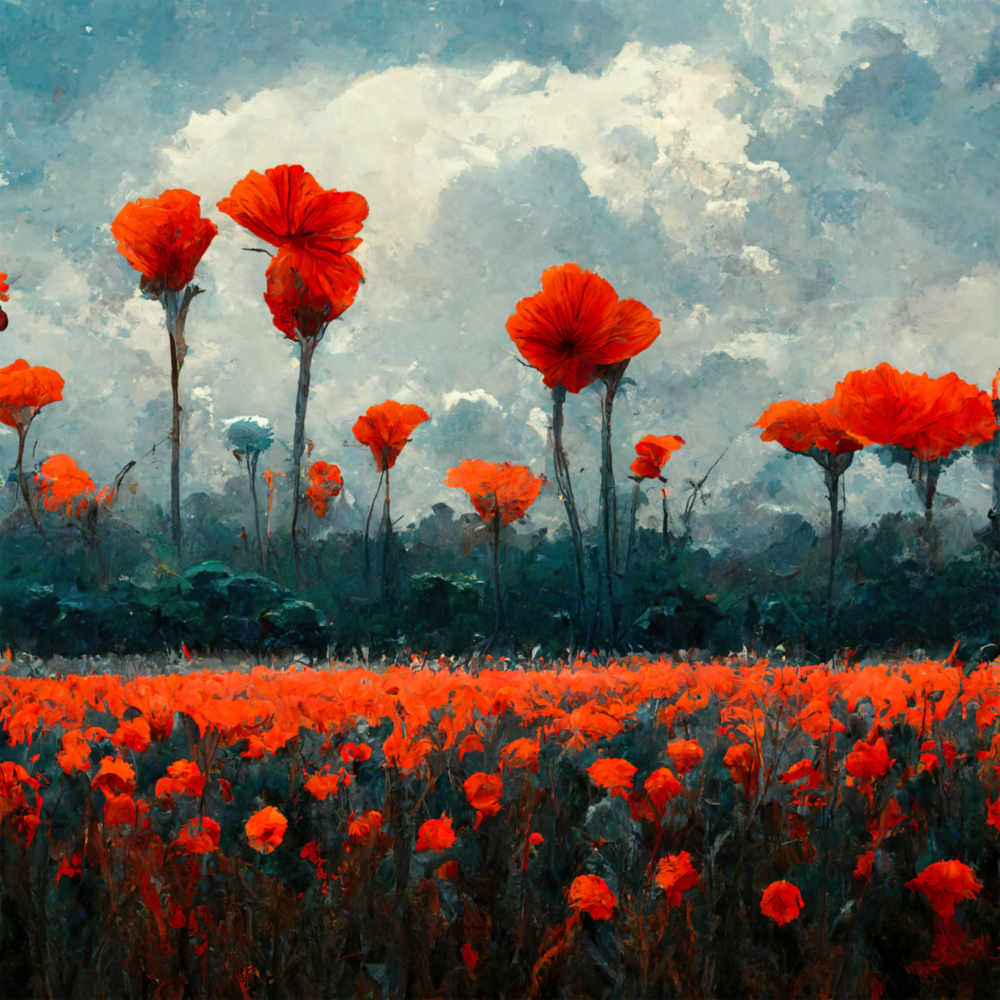 Poppy Glass Wall Art  || Designer Collection